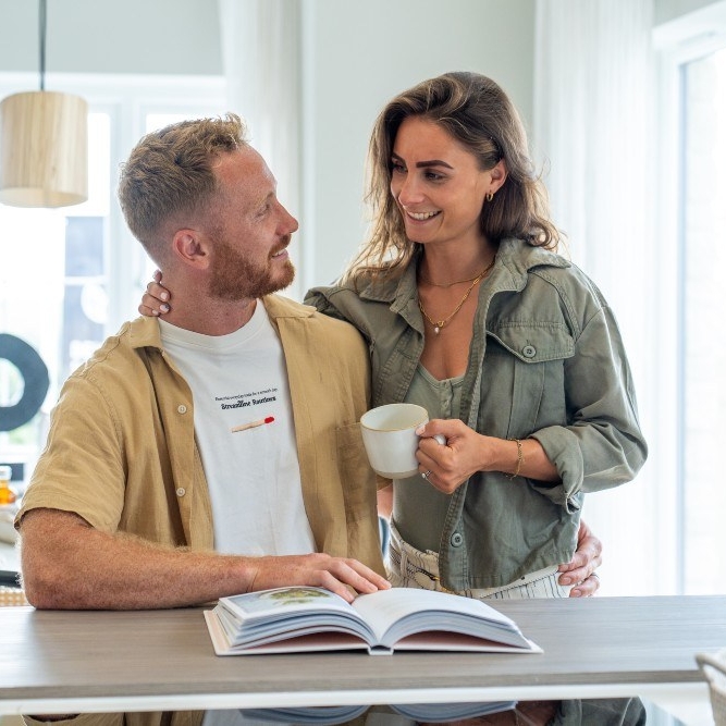 Couple With Cup Of Tea