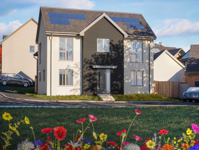 Dancing Green Wincanton New Build Home Main Somerton Render Finish